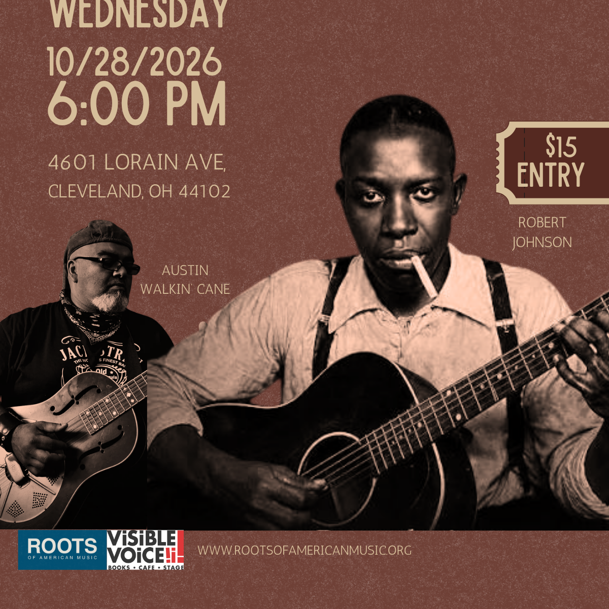 Masters of American Music: Austin Walkin' Cane celebrates Robert Johnson - logo